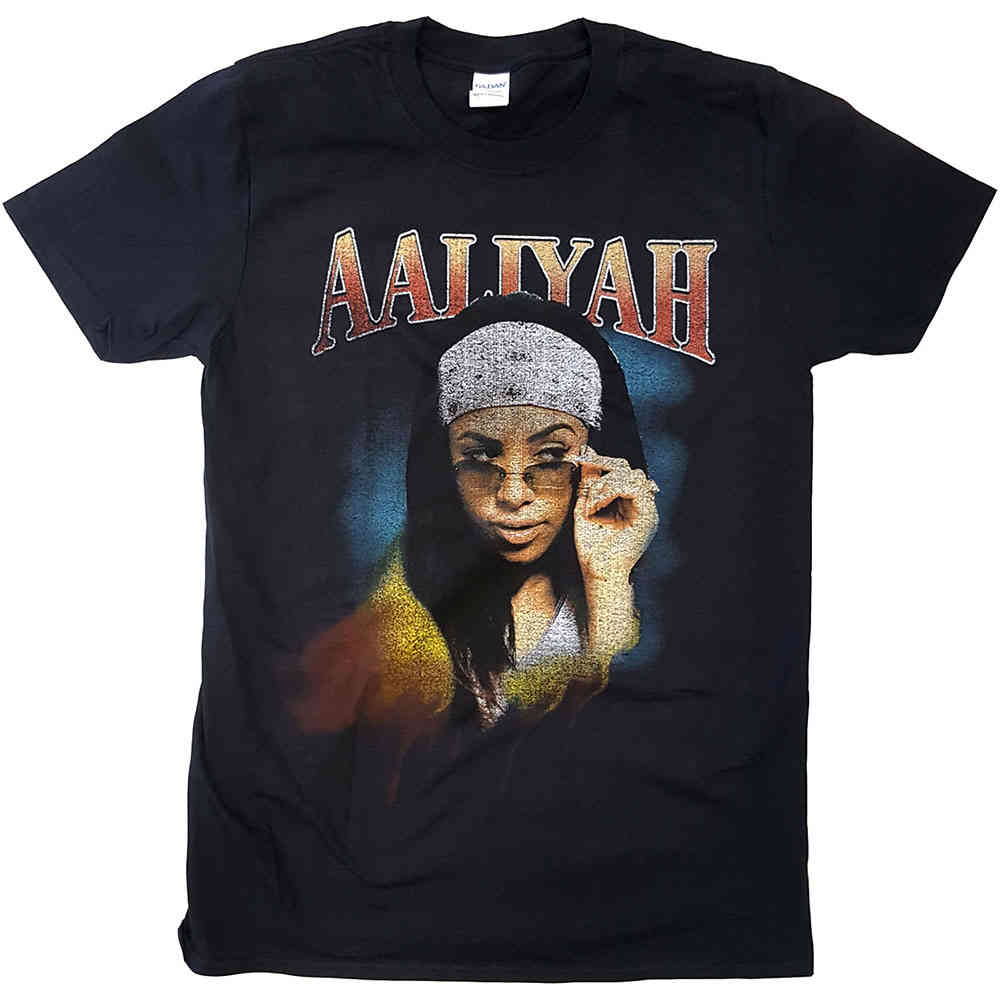 Aaliyah - Trippy Heren Tshirt - Zwart